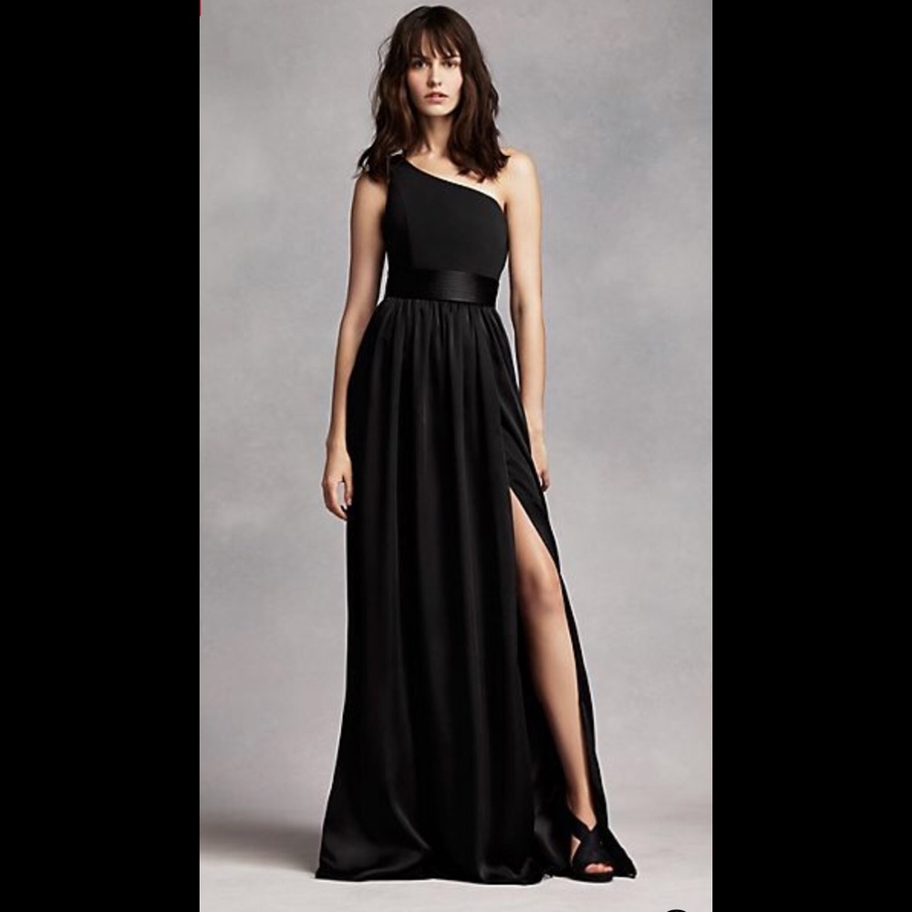 Vera Wang White Collection One Shoulder Dress